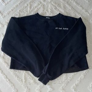 Black John Galt Crewneck Cropped